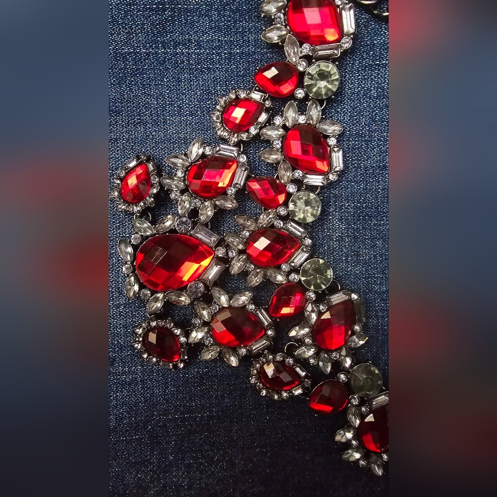 Torrid Red and Silver Gem Necklace - Picture 2 of 5
